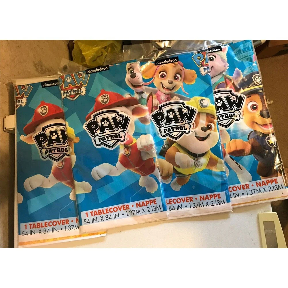 Paw Patrol Party Lot Tablecloth 54 x 84 Inches New Birthday Party LOT OF 4 DECOR
